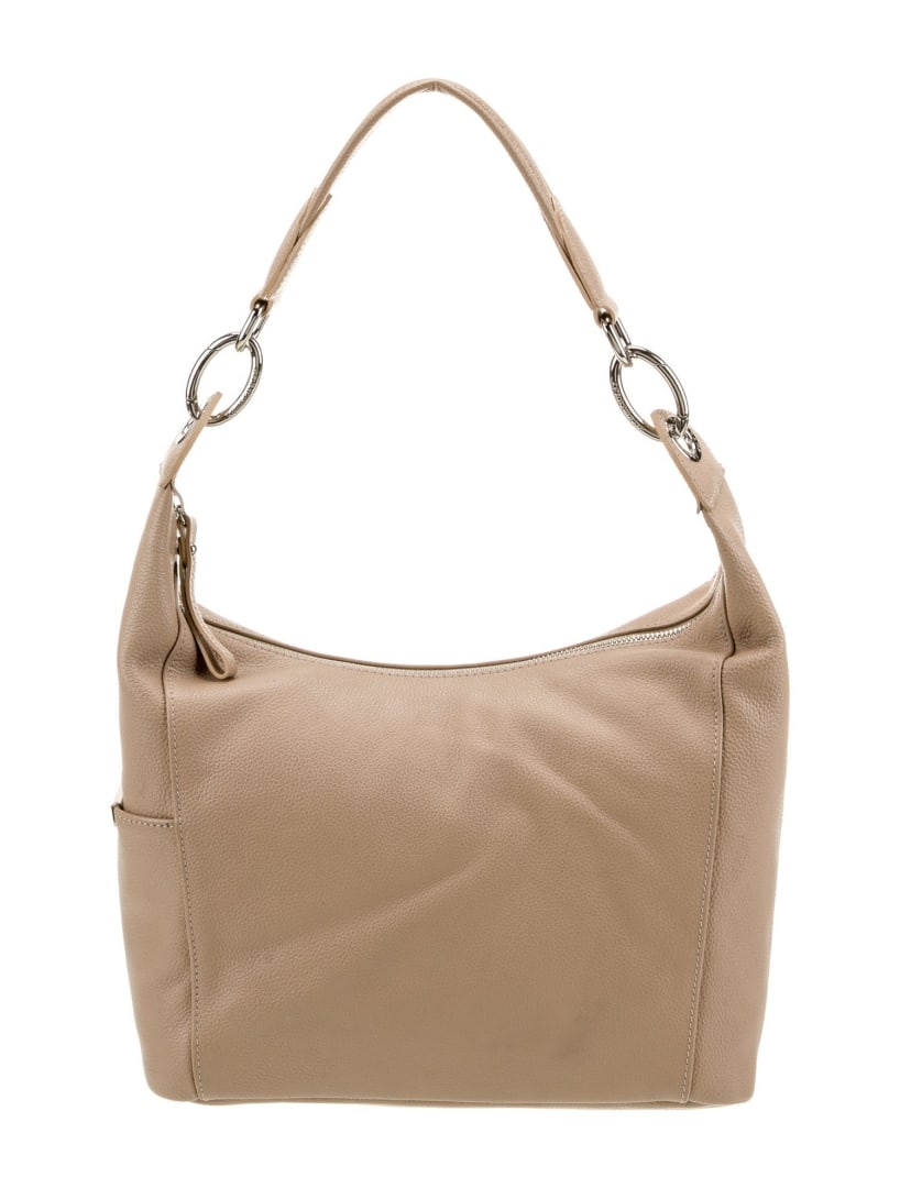 Longchamp Logo Jac Neutrals Leather Zip Shldr Bag (1 of 6)
