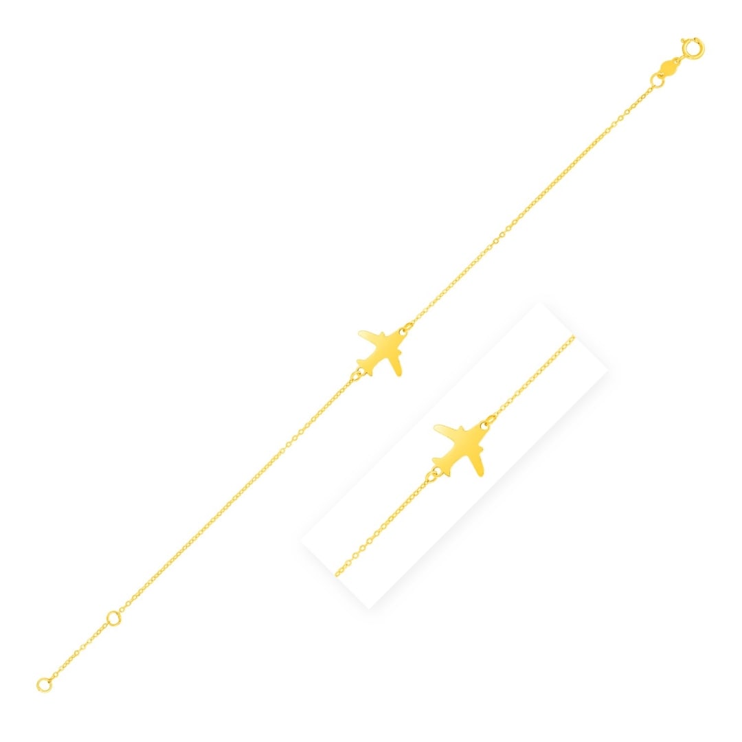 14k Gold Airplane Bracelet (1 of 1)