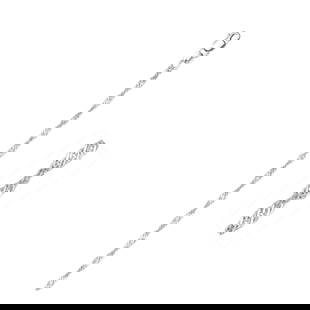 14k White Gold Singapore Chain 1.5mm: Size: 16". This singapore chain comes in 14k white gold and has a width of 1. 5 millimeters. Chain information: width: 0. 06 inches, chain type: singapore, clasp type: lobster-claw, approximate weight