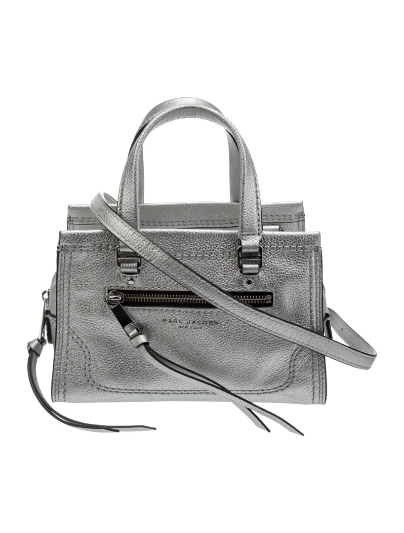 Marc Jacobs Silver Leather Zip Cls Top Hdl Bag (1 of 5)