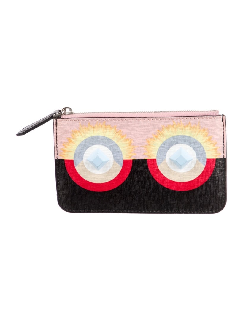 Fendi Black & Pink Leather Printed Wallet (1 of 2)