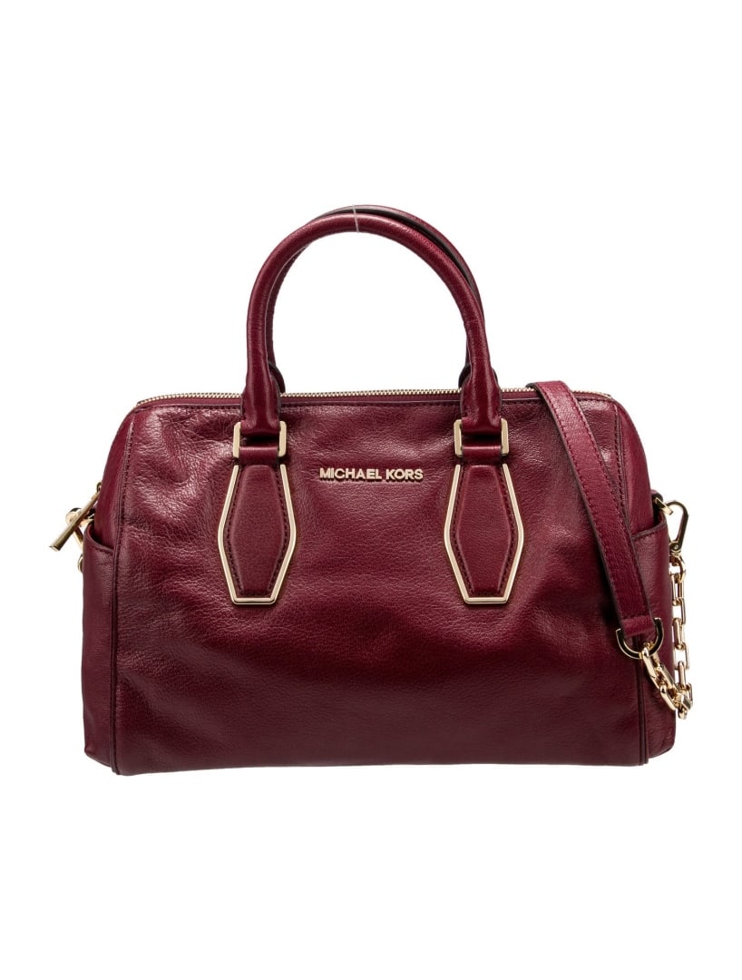 Michael Kors Burgundy Leather Zip Cls Top Hdl Bag (1 of 5)