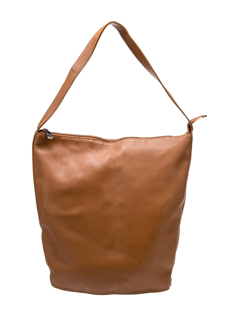 Furla Brown Leather Gold-tone Hdw Zip Shldr Bag: Condition is: very good, pre-owned. Details: brown leather, gold-tone hardware, single shoulder strap, logo jacquard lining & single interior pocket, zip closure at top, shoulder strap drop: 8. 75", h