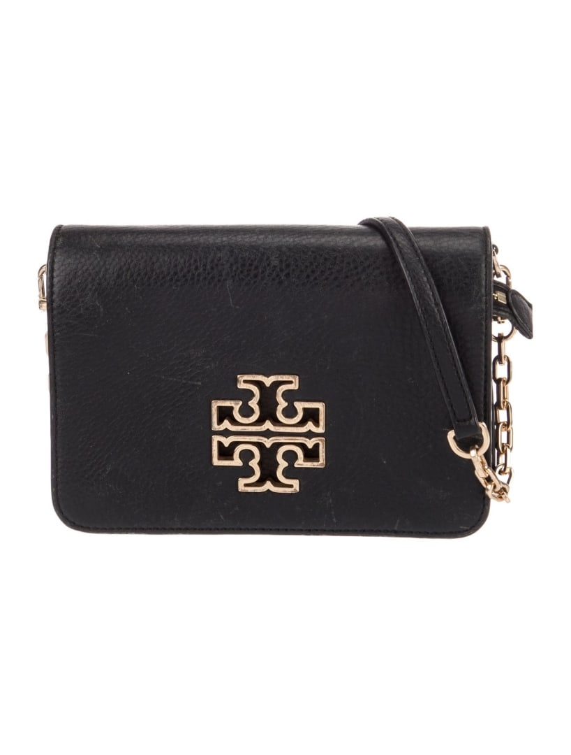 Tory Burch Blk Leather Snap Crossbody Bag (1 of 5)