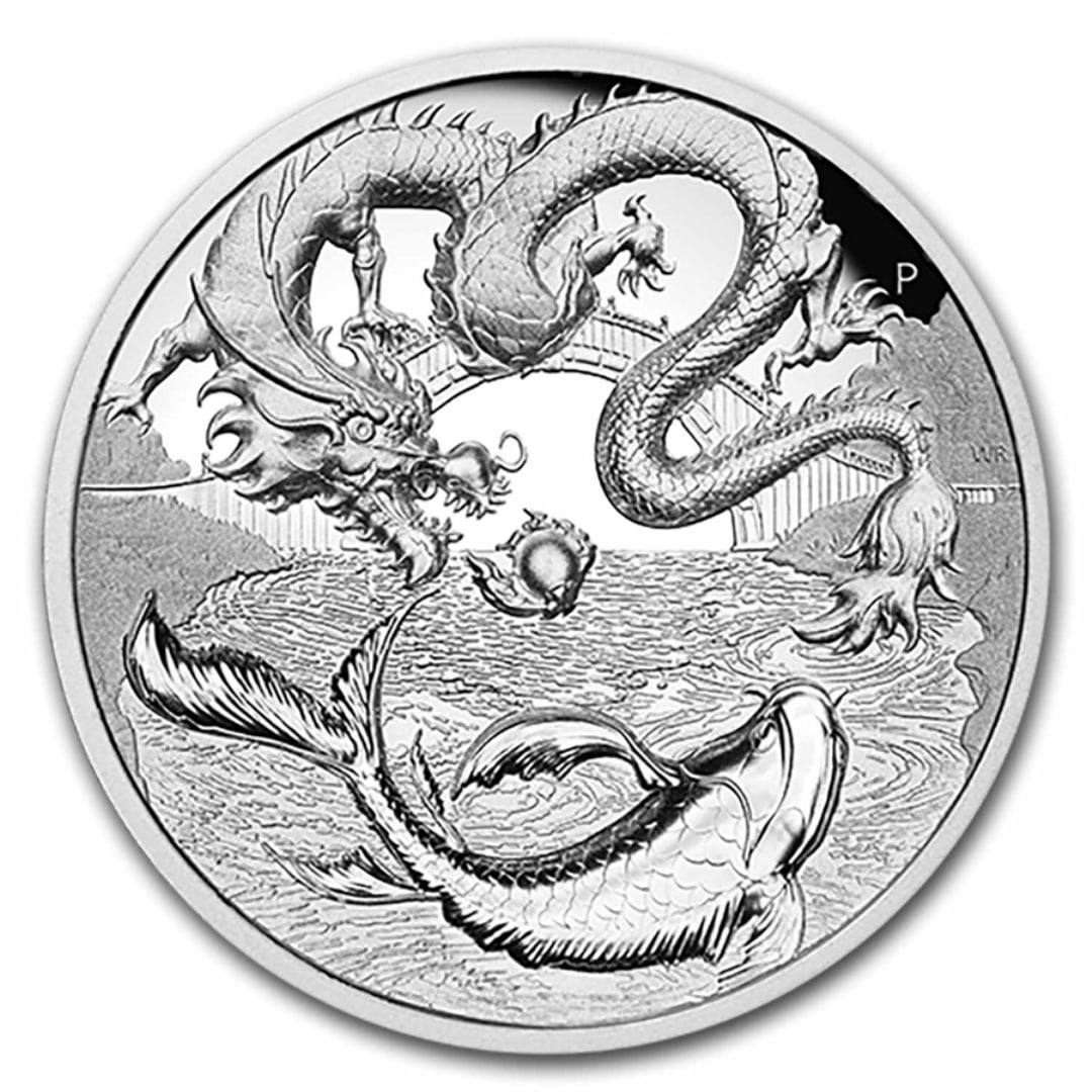 2023 Australia 2 Oz Silver Dragon & Koi Proof Hr (1 of 3)