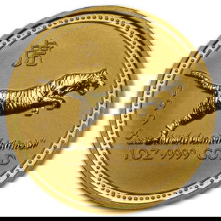1998 Australia 1 Oz Gold Lunar Tiger Bu (series I): The third release of the series i 12-coin lunar series features the tiger. A low mintage of only 16,907 coins adds to the investment potential of this issue! Contains 1 oz of . 9999 fine gold. Obverse