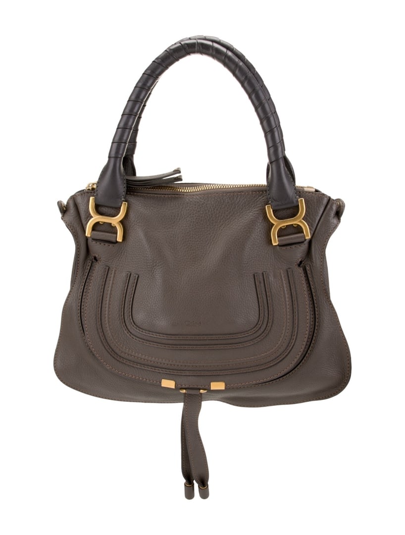 Chloe Brown Leather Gold-tone Hdw Zip Top Hdl Bag: Condition is: very good, pre-owned. Details: brown leather, gold-tone hardware, rolled handles & dual shoulder straps, single exterior pocket, twill lining & single interior pocket, zip closure at top