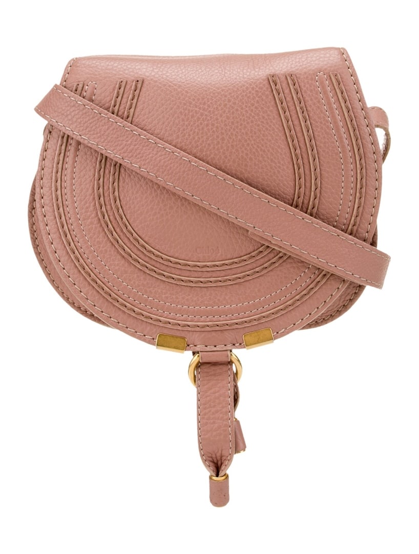 Chloe Pink Lthr Flap & Pull-through Crossbody Bag: Condition is: very good, pre-owned. Details: from the 2016 collection, pink leather, gold-tone hardware, single adjustable shoulder strap, single exterior pocket, twill lining & single interior pocket