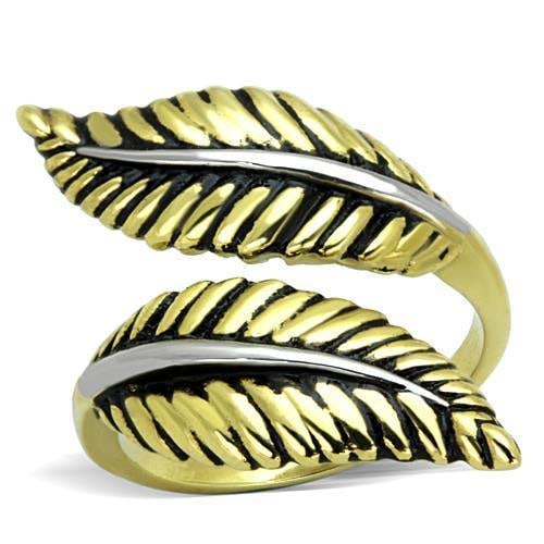 Two-tone Gold-ion Plated Leaf Ring (1 of 1)