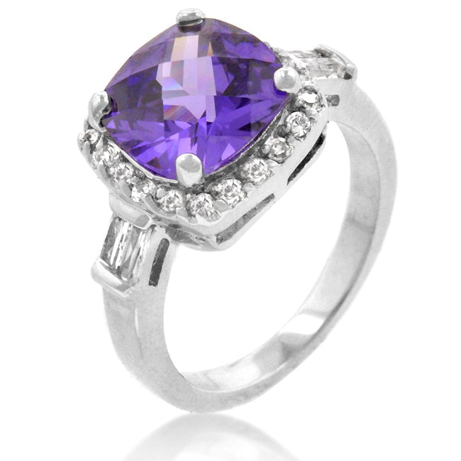Elegant Cushion 5.05ct Amethyst & White Topaz Ring (1 of 4)
