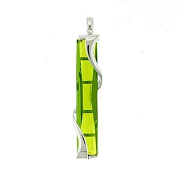 High Polished Sterling Peridot Pendant: Pendant material:925 sterling silver with a high polished finish. Believed to be simulated gemstone(s). Weight (approx): 7. 20 (g). Center stone size: 6 mm