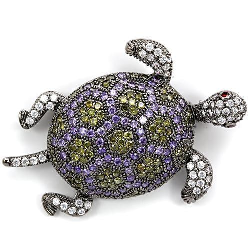 Gorgeous 6.12ct Gemstone Turtle Brooch (1 of 4)