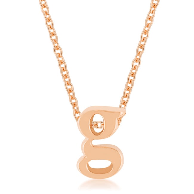 Rose Goldtone Initial Small Letter G Necklace (1 of 3)