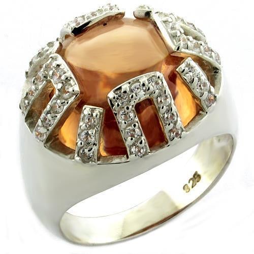 Precious 2.22ct Champagne Quartz Concave Dome Ring (1 of 1)