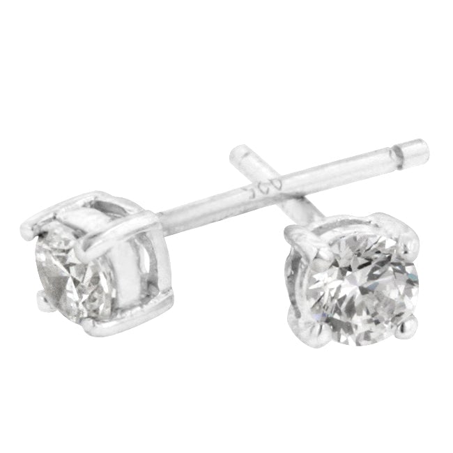 Classic Round .22ct White Topaz Earrings (1 of 3)