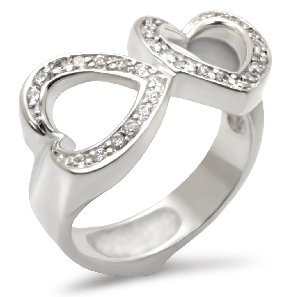 Round .30ct White Sapphire Double Hearts Ring (1 of 1)