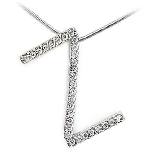 Round .90ct White Sapphire ' Z ' Letter Pendant: Weight: 4. 80 (g). A beautiful piece, features a rhodium finish brass pendant with a letter ' z ' design imbued with white sapphire. A must have to your collection or gift for your loved ones! Made wi
