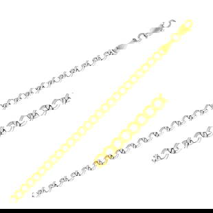 14k Gold Curb Chain: Chain length: 22". This curb chain comes in 14k yellow gold and has a width of 4. 4 millimeters. Chain information: width: 0. 17 inches, chain type: curb, clasp type: lobster-claw, approximate weight: