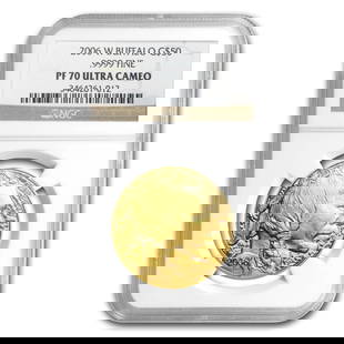 2006-w 1 Oz Proof Gold Buffalo Pf-70 Ngc: Multiple in stock: you may not receive the exact coin photographed but it will be this condition grade. Minted at the west point mint and bear the "w" mint mark. Certified as perfect 70 by ngc, one of