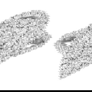 Dazzling 1.50ct Diamond Pear Cluster Ring: Ring size: 6. This resplendent silver and diamond cluster ring captivates with its bold pear-shaped silhouette, embellished by a dazzling array of 80 round-cut natural diamonds totaling an impressive