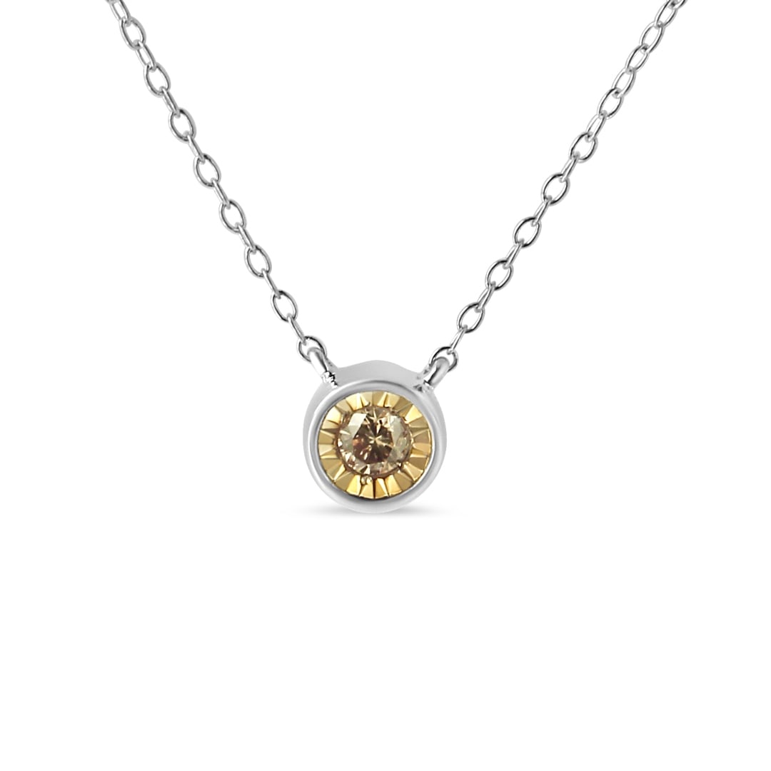 Elegant .20ct Champagne Diamond Solitaire Necklace (1 of 5)