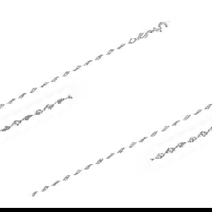 10k White Gold Singapore Anklet 1.5mm: Size: 10". 10k white gold, this singapore anklet had a width of 1. 5 millimeters and secured with a spring ring clasp. Anklet information: chain type: singapore, approximate weight: 0. 8 gram(s).