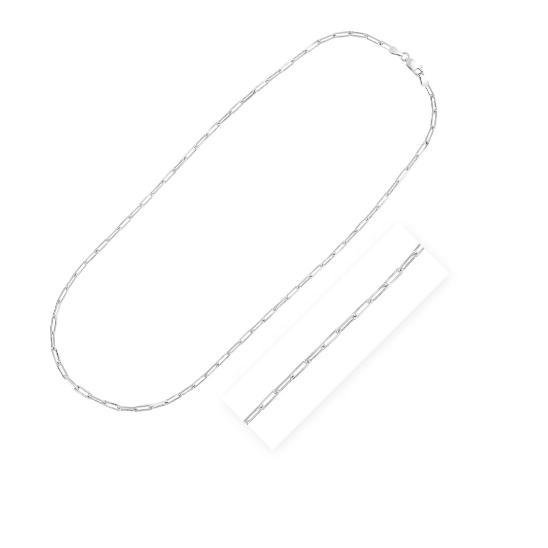 Sterling Silver Polished Paperclip Chain 3.0mm: Size: 24". Brilliantly shiny sterling silver links come together to form this contemporary paperclip chain measuring 3. 0mm in width and closes with a lobster clasp. Chain information: width: 0. 12 in