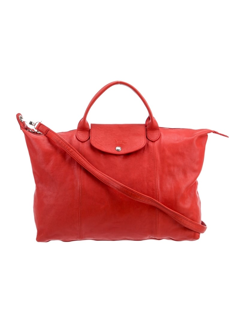 Longchamp Orange Leather Snap Cls Weekender Bag (1 of 6)