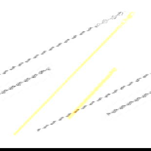 14k Gold Light Rope Chain 2.0mm: Size: 20". This light rope chain comes in 14k gold and has a width of 2. 0 millimeters. Chain information: width: 0. 08 inches, chain type: rope, clasp type: lobster-claw, approximate weight: 2 gram(s