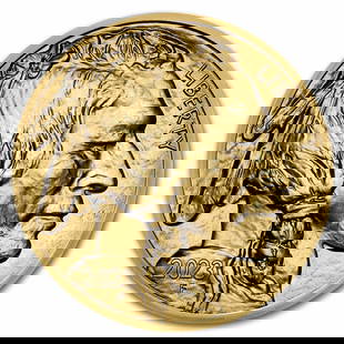 2023 America 1 Oz Gold Buffalo Bu: This gold buffalo from the u.S. Mint contains 1 oz of . 9999 fine gold. This bu coin is admired by investors and collectors from around the world. Eligible for precious metals iras. Obverse: shows jam