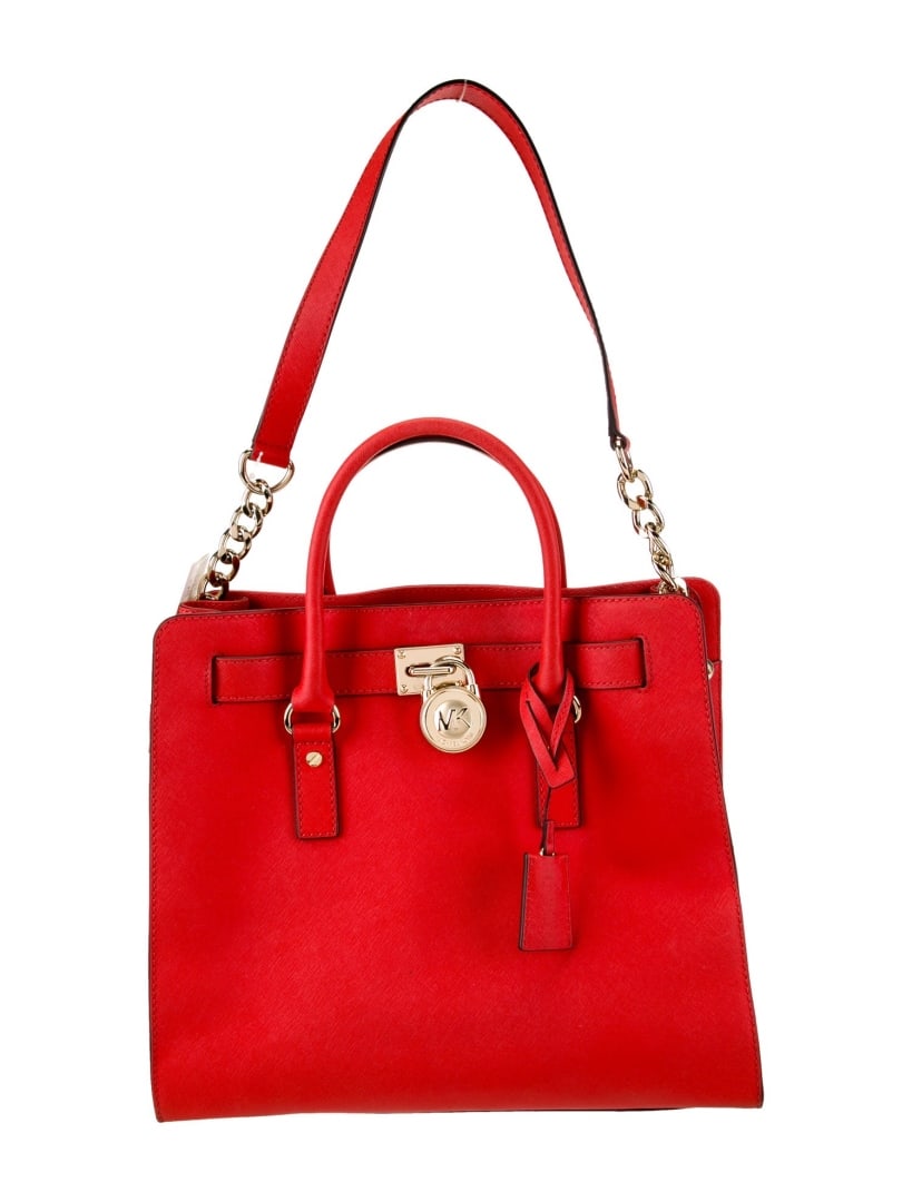 Michael Kors Orange Leather Snap Cls Top Hdl Bag (1 of 5)