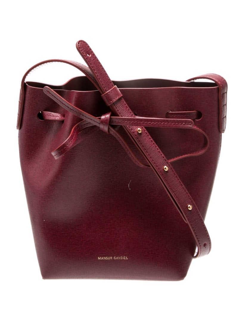 Mansur Gavriel Burgundy Leather Bucket Bag (1 of 5)