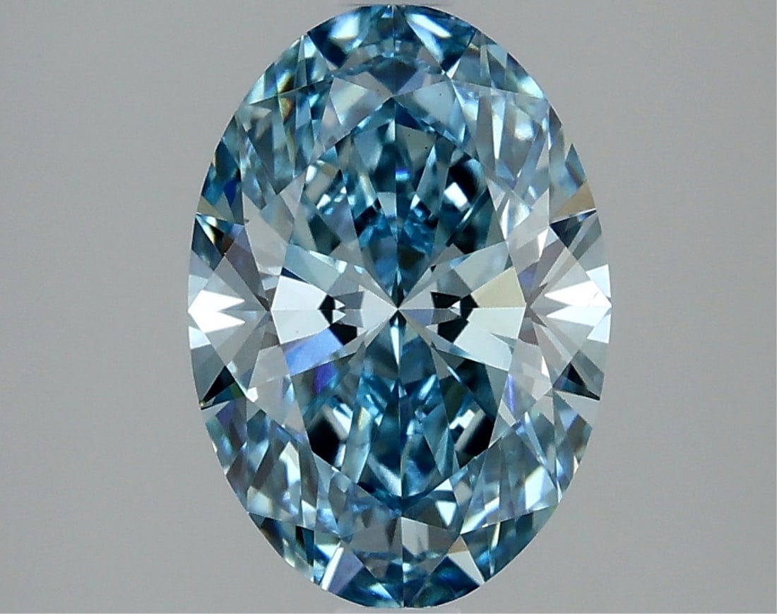 Fancy Blue Oval Cut 2.13ct Vs1 Lab Diamond (1 of 2)