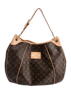 Louis Vuitton Galliera Gm Brass Hdw Brown Hobo: Condition is: good, pre-owned. Details: from the 2008 collection, brown coated canvas, lv monogram, brass hardware, leather trim, single adjustable shoulder strap, leather trim embellishment, alcantar