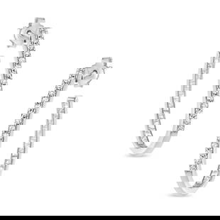 Dazzling .55ct Diamond Inside Out Hoop Earrings: These chic silver hoops feature a total diamond weight of 0. 55 carats, elegantly designed with an inside-outside embellishment of natural round and baguette cut diamonds. In total, the outer hoop sho