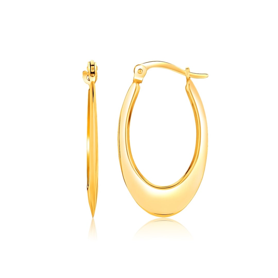 14k Gold Puffed Graduated Open Oval Earrings (1 of 1)