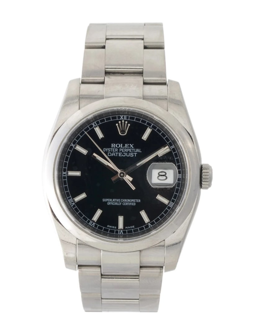 Rolex Datejust Ss Black Dial Auto Men's 36mm (1 of 4)