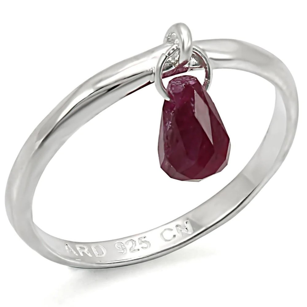Unique Sterling Silver Hanging Ruby Ring (1 of 1)
