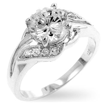 Elegant Round 1.50ct White Sapphire Cluster Ring (1 of 1)