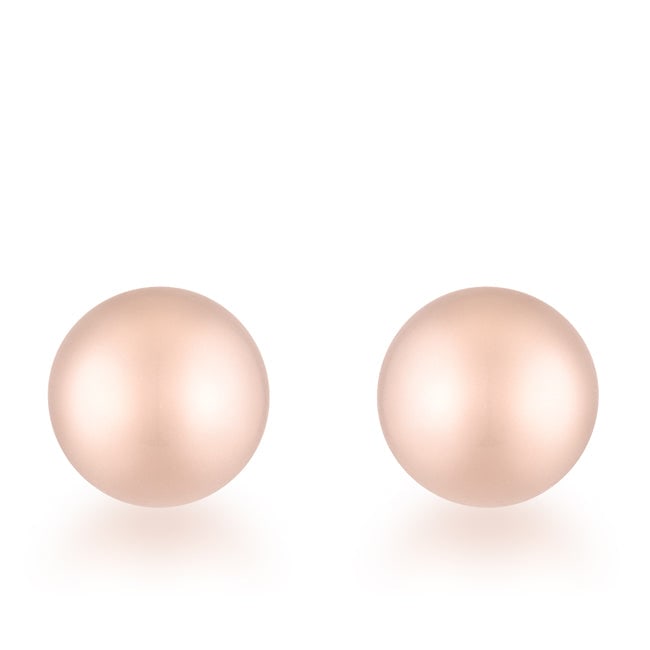 Rose Gold Pl. 6mm Sphere Ball Earrings: These stunning sphere ball earrings are a sleek and modern addition to any jewelry collection. Made from high-quality rose gold plated stainless steel. These earrings feature a beautiful 6mm sphere ba