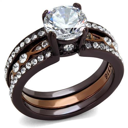 Round 2.04ct White Sapphire Coffee Tone Ring Set (1 of 2)