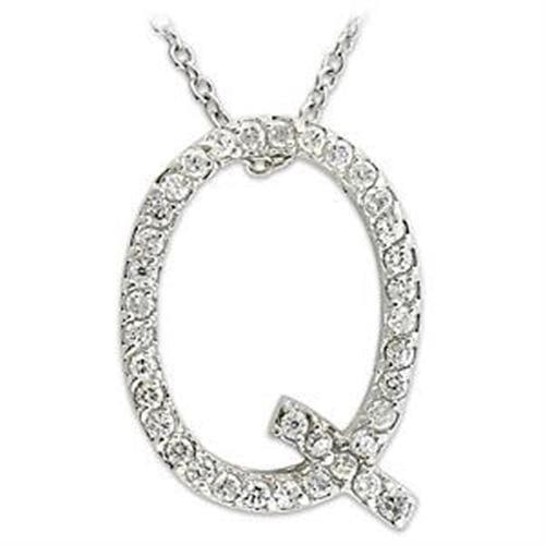 Round .18ct White Sapphire ' Q ' Pendant: Weight: 3. 90 (g). A beautiful piece, features a high polished finish . 925 sterling silver pendant with a ' q ' design imbued by white sapphire. A must have to your collection or gift for your loved 