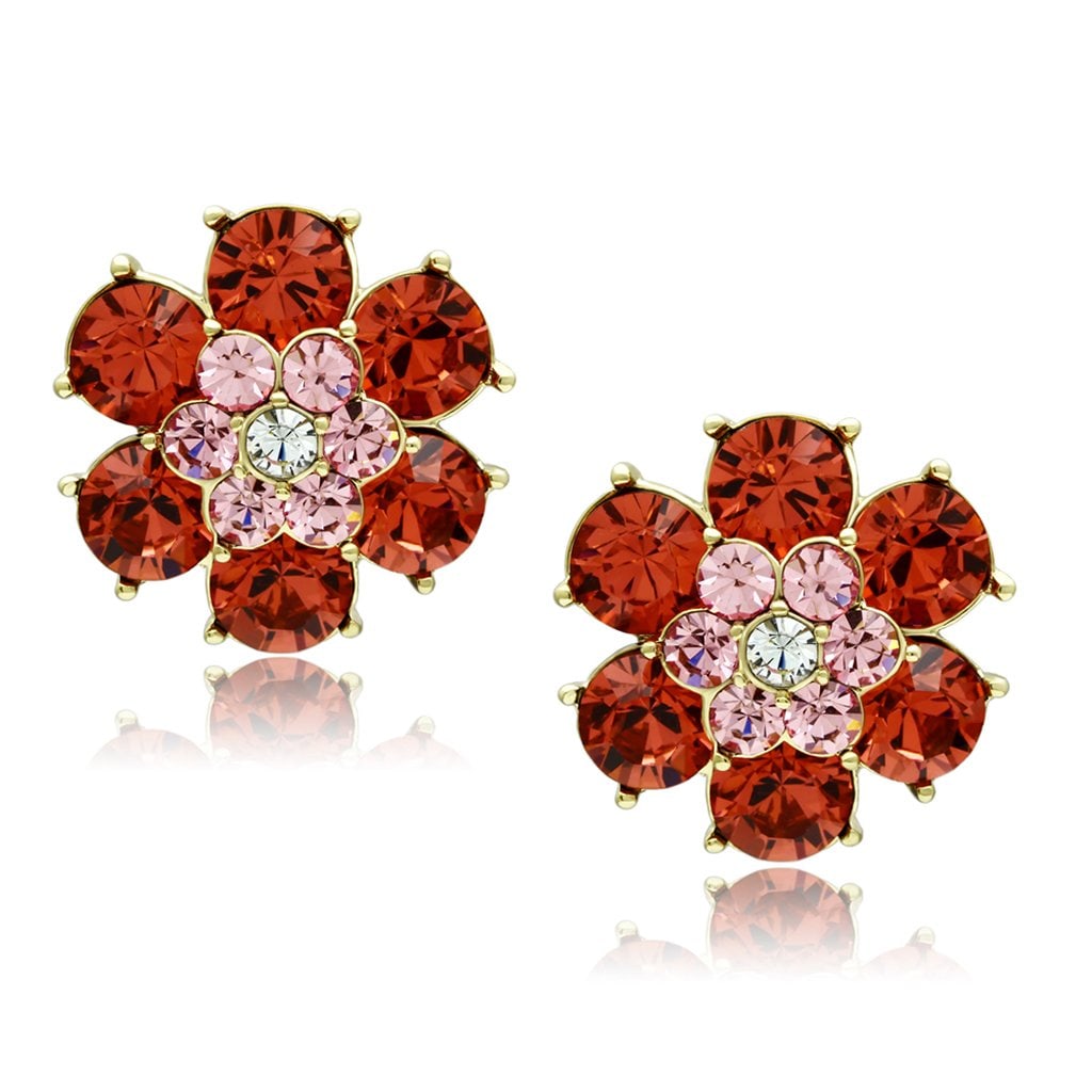 14k Gold-pl. 3.56ct Topaz Flower Stud Earrings: Made with brass, gold ion plated. Believed to be simulated gemstone(s). Has a chic and adorable flower topaz design. Weight (approx): 16. 60 (g)