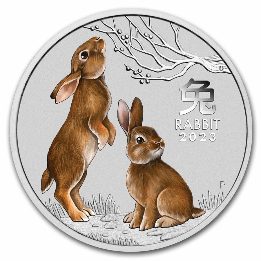 2023 Australia 1/2 Oz Silver Lunar Rabbit Bu (1 of 3)