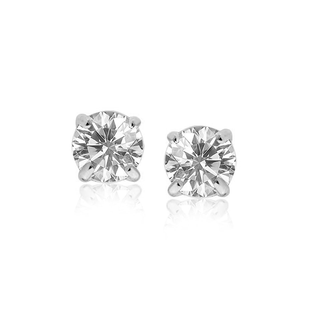 Round 4.00ct White Sapphire Stud Earrings (1 of 1)