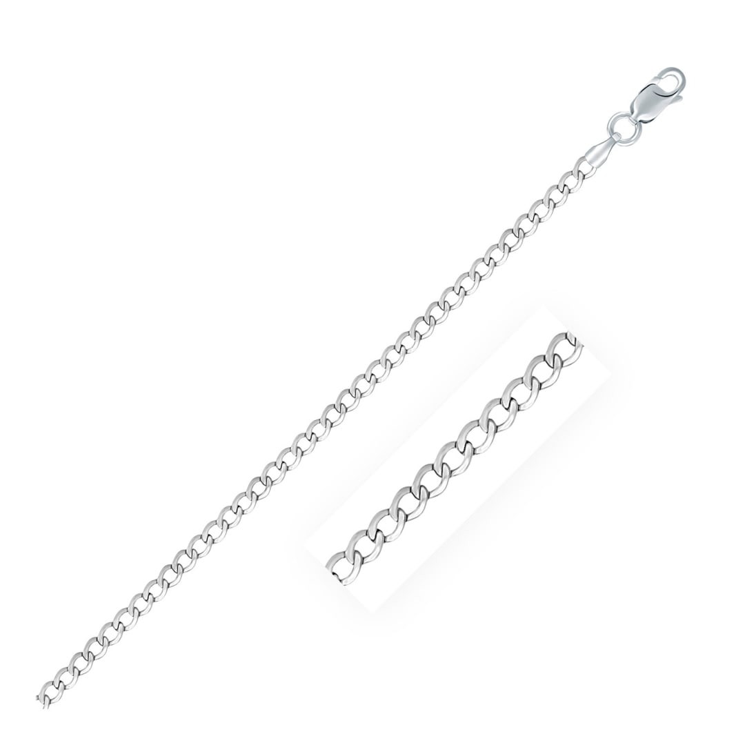Sterling Silver High Polished Curb Chain 3.0mm (1 of 3)