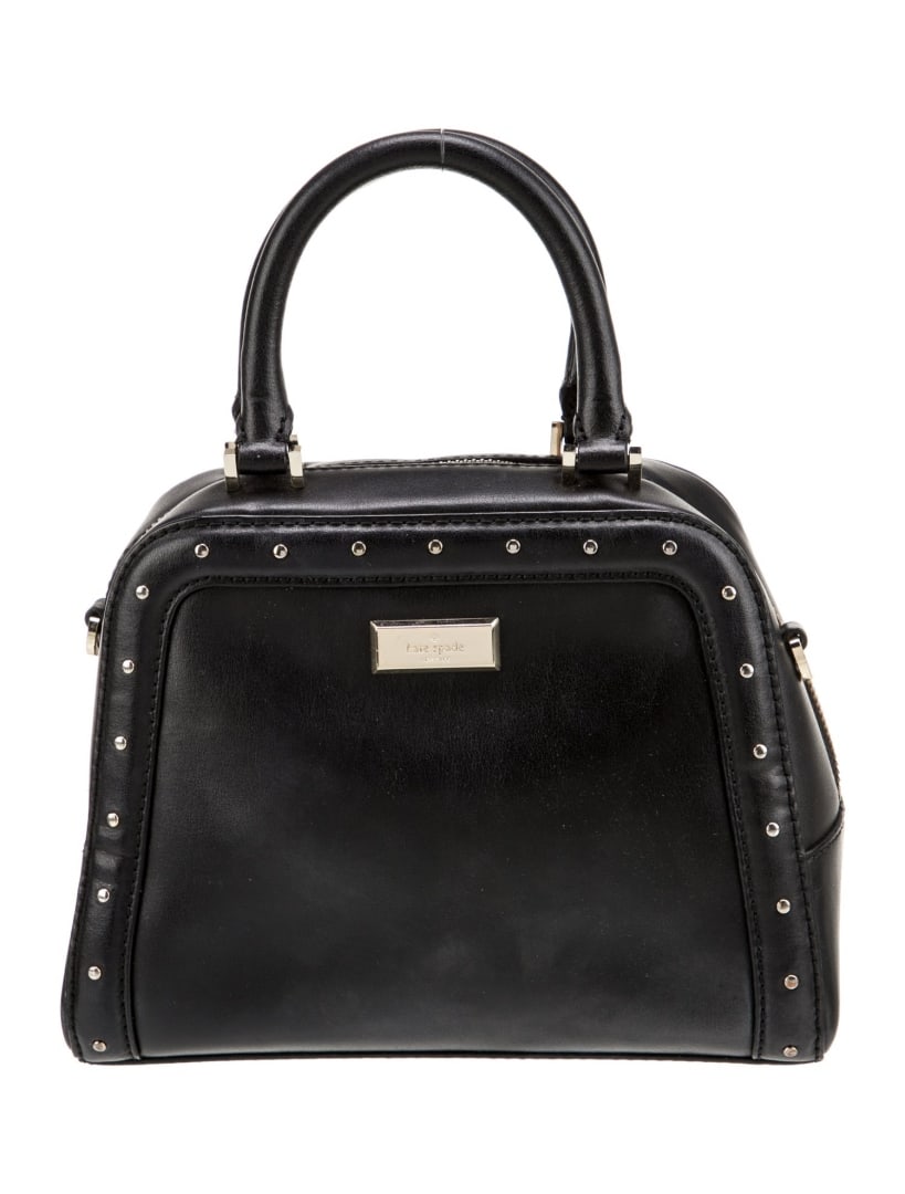 Kate Spade Black Leather Studded Zip Top Hdl Bag (1 of 5)