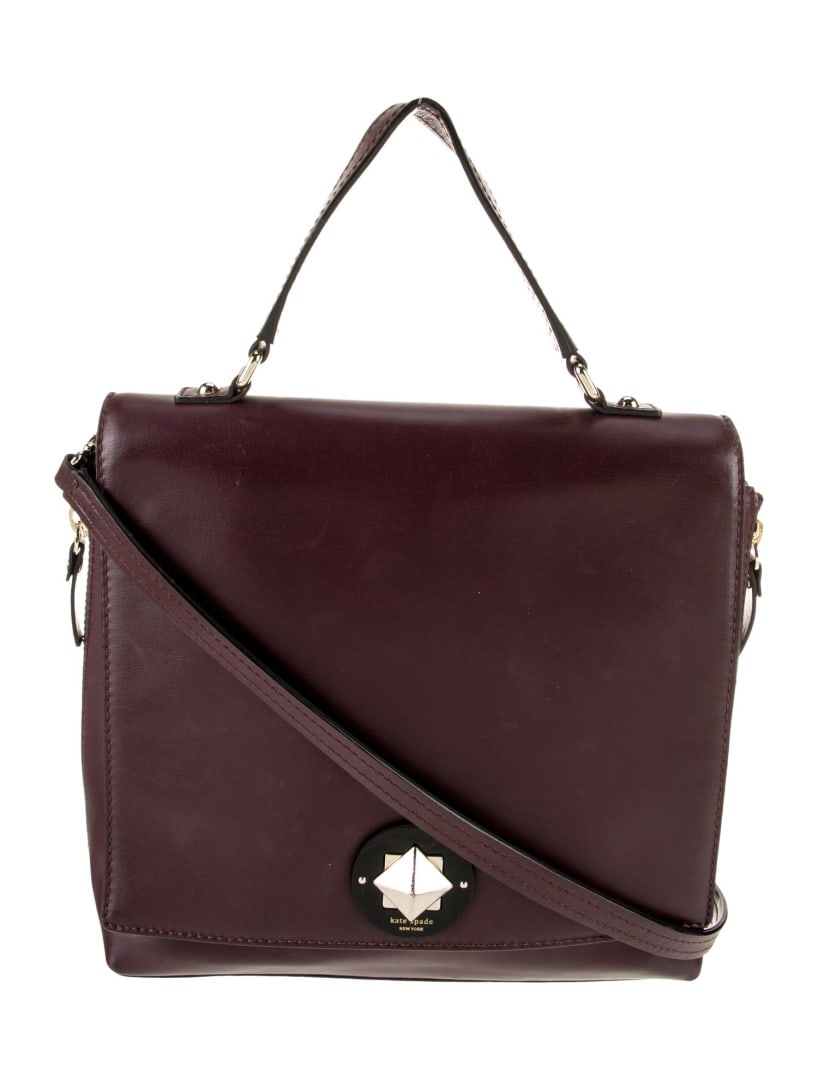 Kate Spade Burgundy Leather Flap Crossbody Bag (1 of 5)