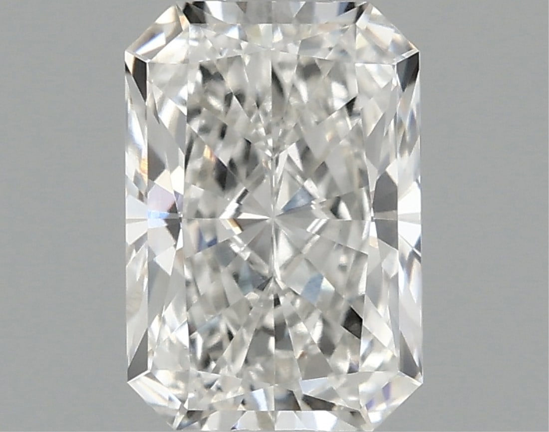 Igi Certified Radiant Cut .97ct Vvs2 Lab Diamond: This igi-certified lab-grown radiant-cut diamond weighs 0. 97 carats and features g color grade with vvs2 clarity. It has an excellent polish and excellent symmetry with no fluorescence. This diamond 