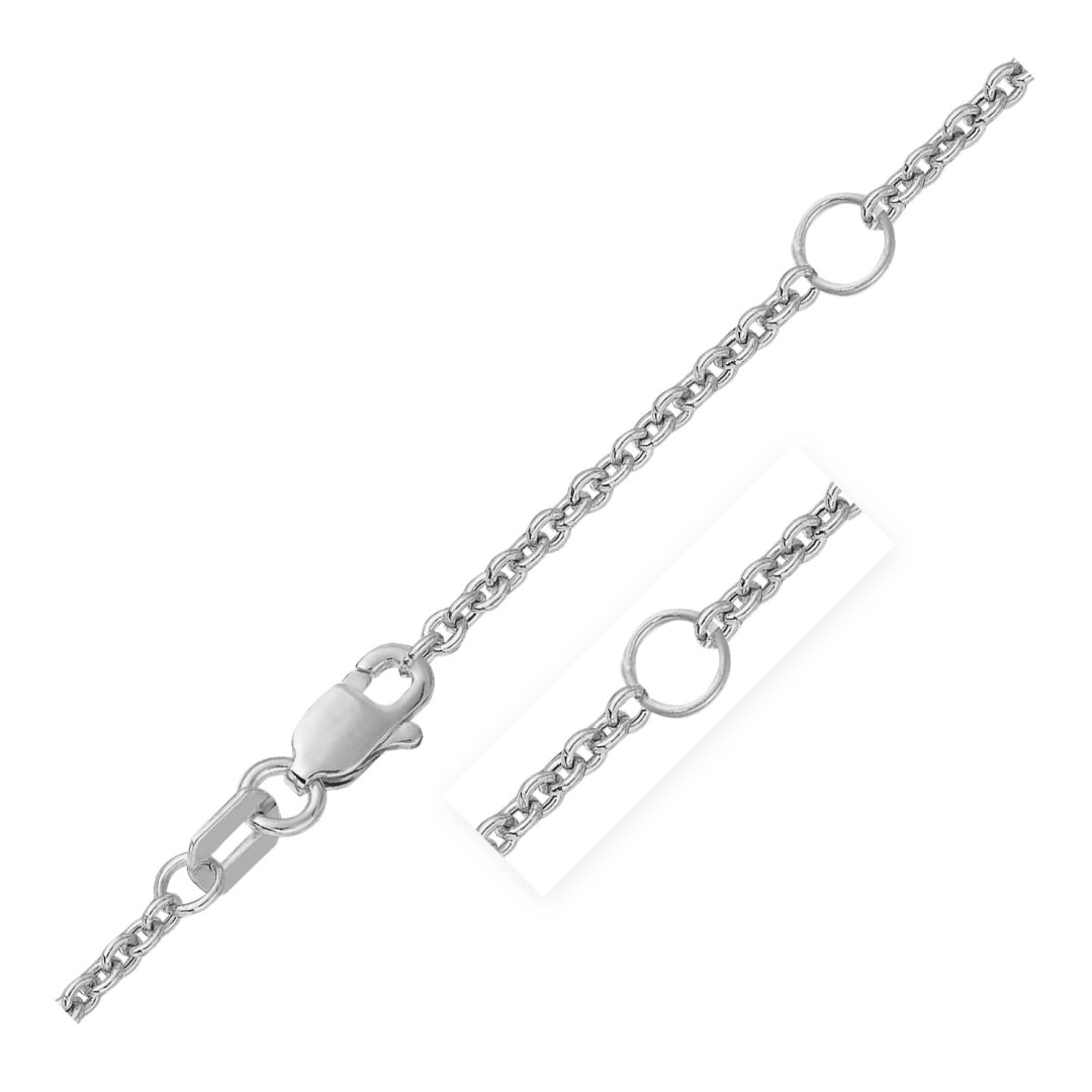 14k White Gold Double Extendable Cable Chain 1.9mm (1 of 4)